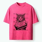 Kyoto-Lion Funny Cat Vs Dog Joke Washed T-Shirt