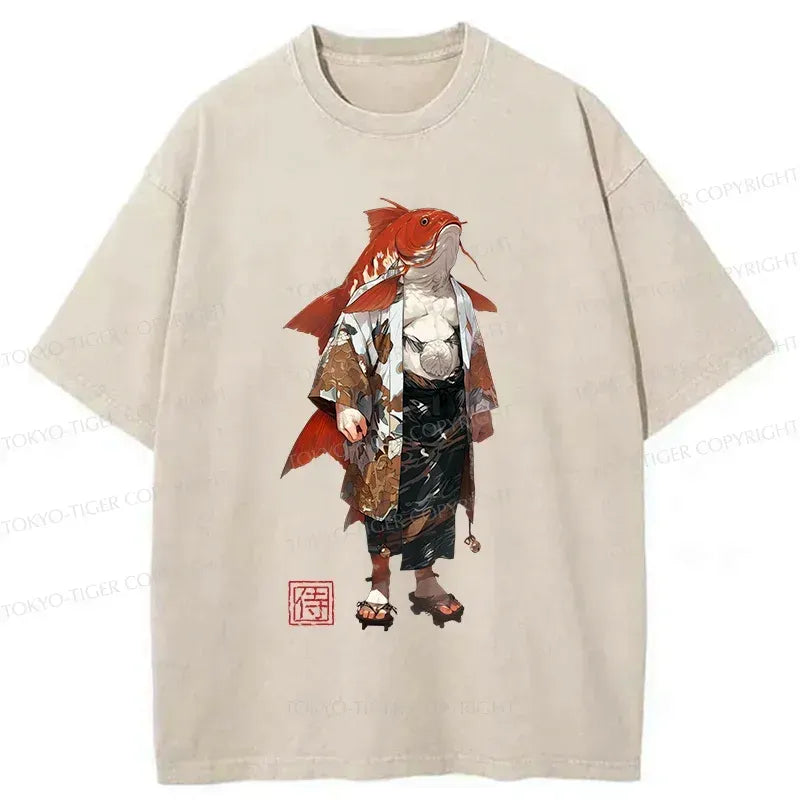 kyoto lion ukiyo-e washed t-shirt