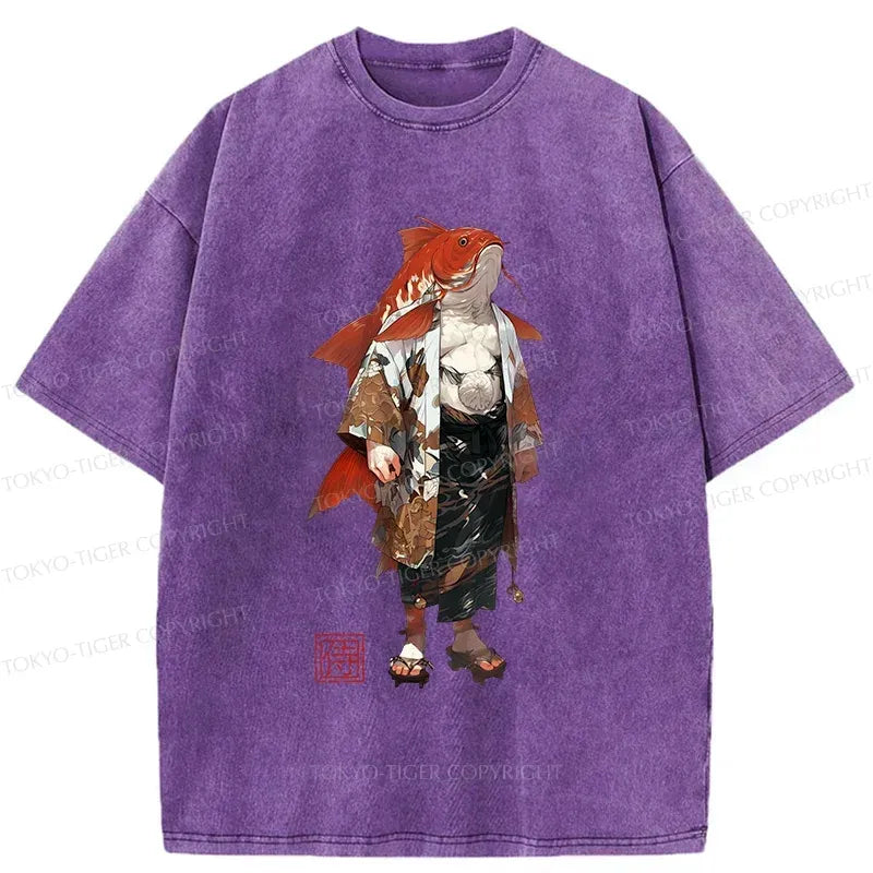 kyoto lion ukiyo-e washed t-shirt