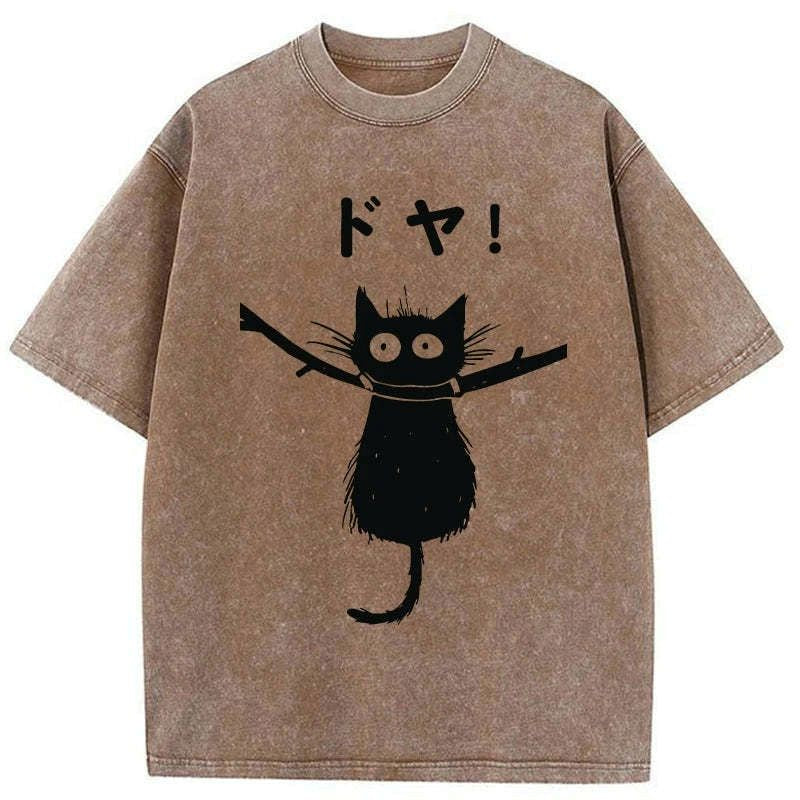 black cat hanging branch shirt