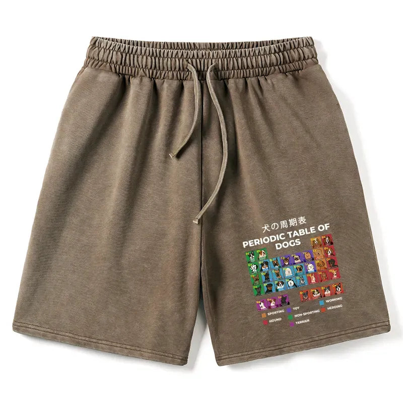 Kyoto-Lion Periodic Table Of Dogs Washed Shorts