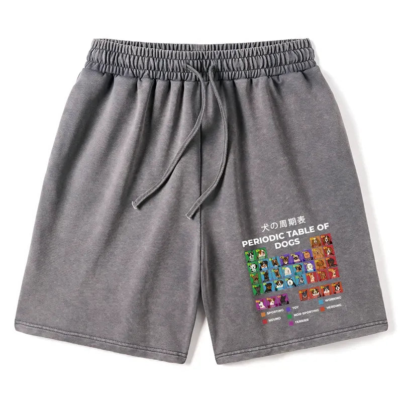 Kyoto-Lion Periodic Table Of Dogs Washed Shorts