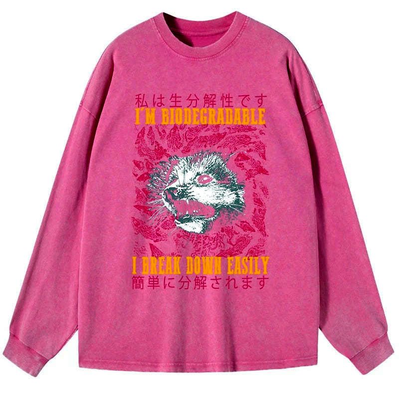 washed opossum tee for daily streetwear