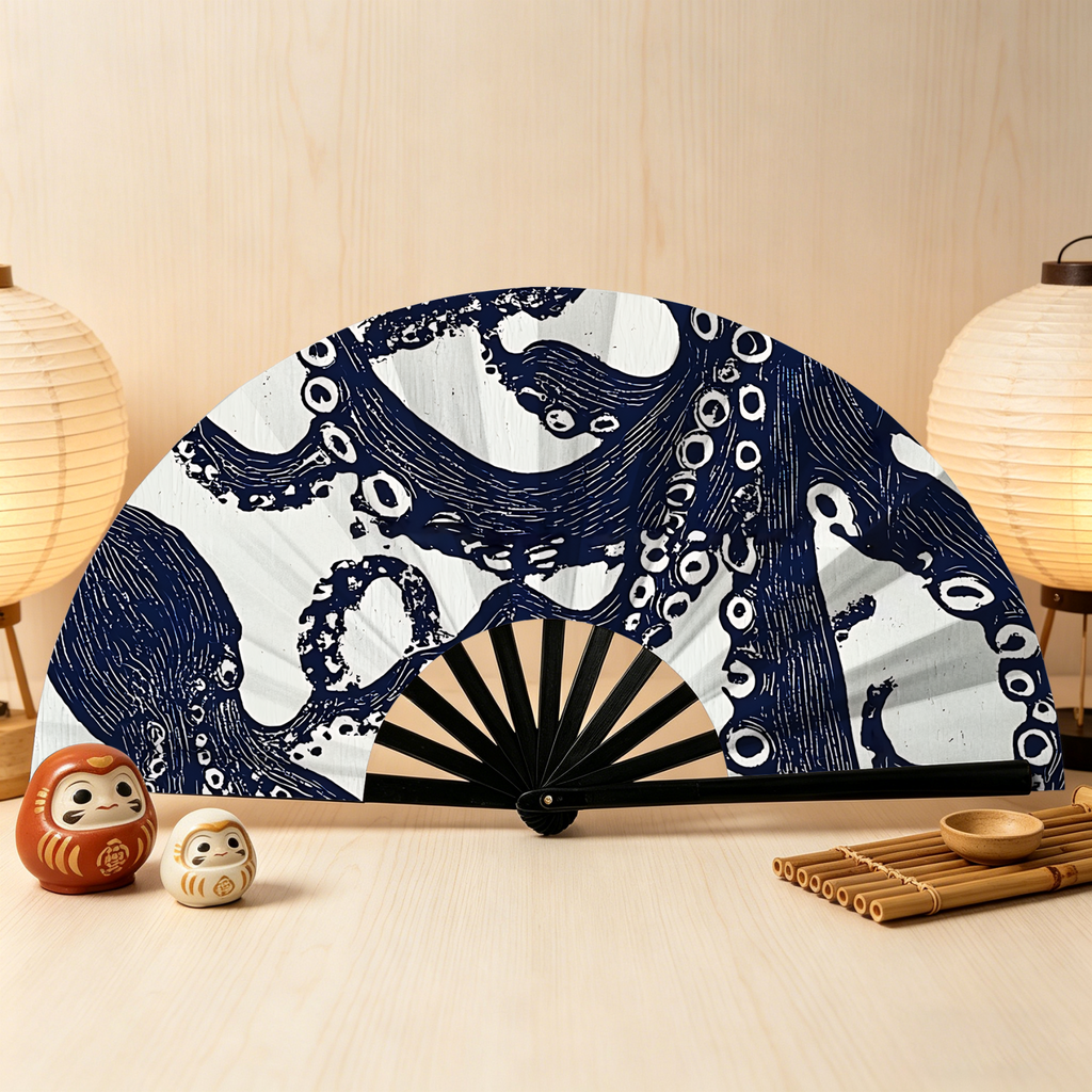 Kyoto-Lion Ocean Octopus Hand Fan