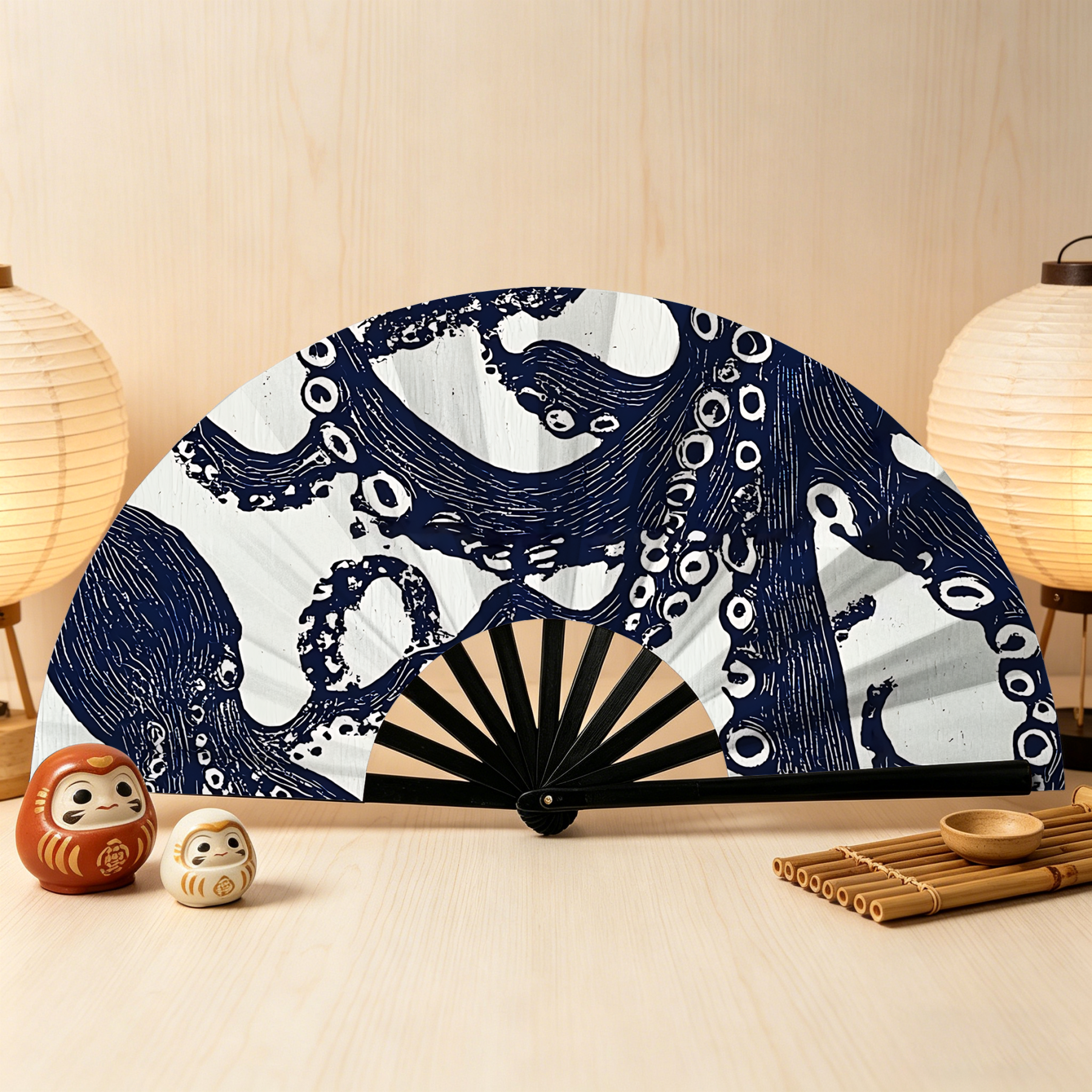 Kyoto-Lion Ocean Octopus Hand Fan