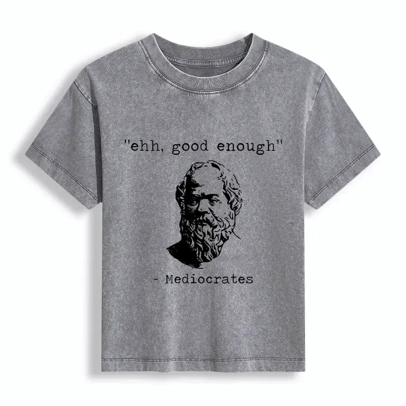 Women's Washed T-shirt with Japanese Meme Design