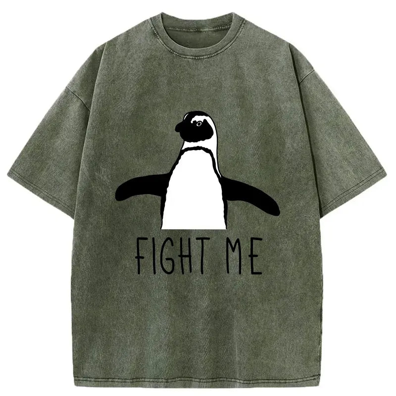 Kyoto Lion Fighting Penguins Washed T-Shirt