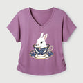 Kyoto-Lion Cute Rabbit Tea Set Modal Dolman Sleeve T-Shirt