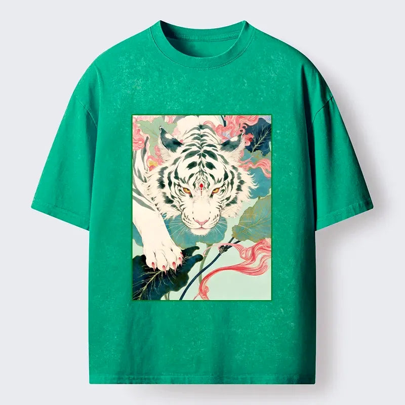 vintage white tiger t-shirt free shipping