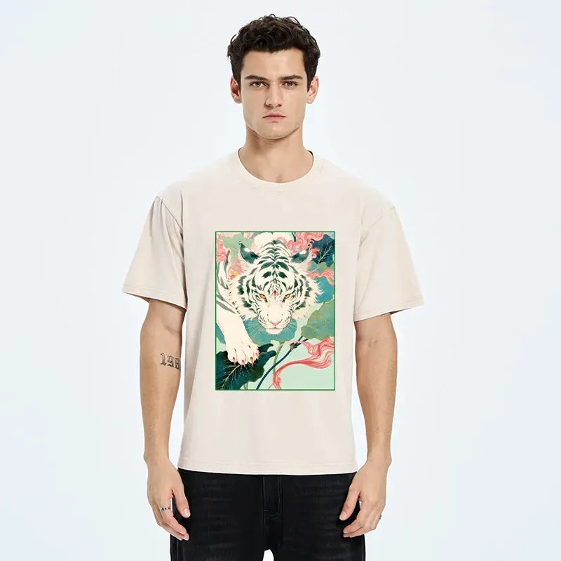 vintage white tiger t-shirt free shipping