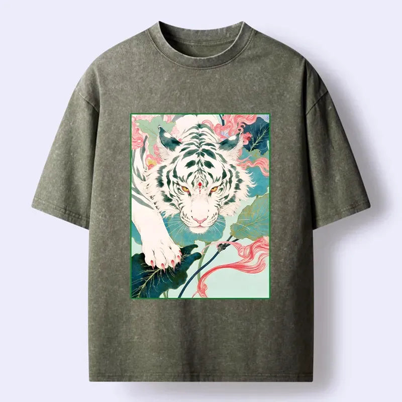 vintage white tiger t-shirt free shipping
