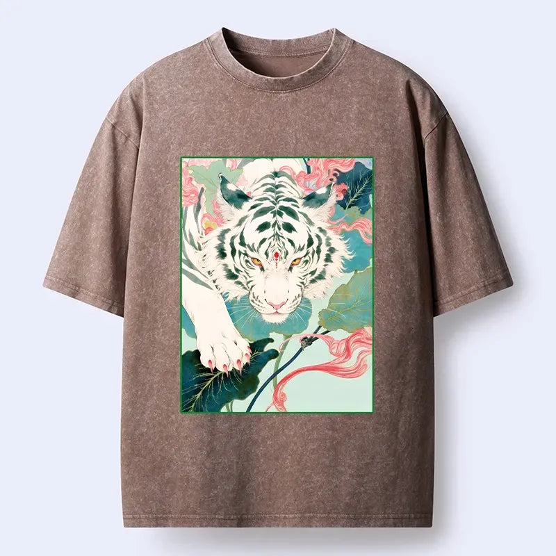 vintage white tiger t-shirt free shipping