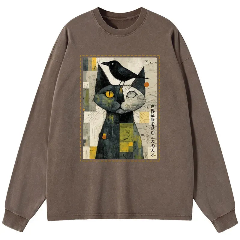 Funny Cat Crow Tee for Daily Streetwear