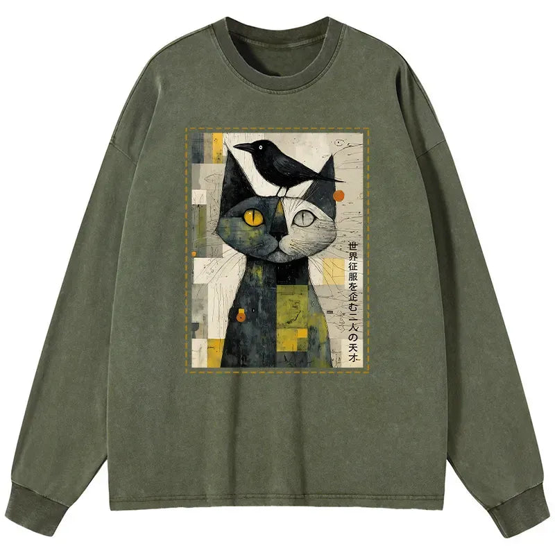 Funny Cat Crow Tee for Daily Streetwear