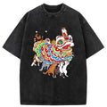 japanese lion dance cat t-shirt on sale
