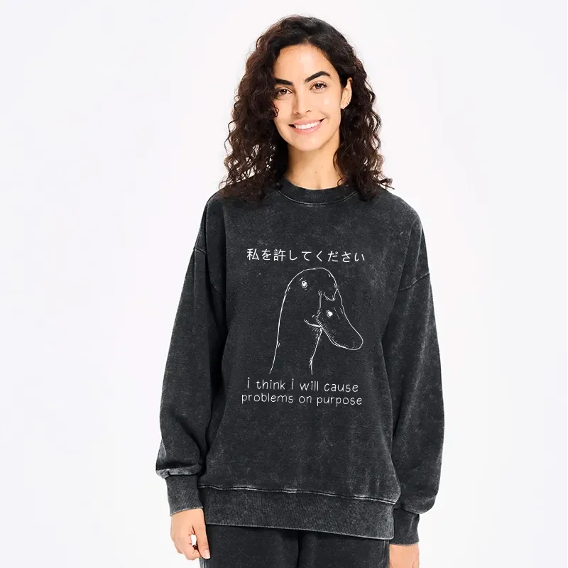 trending funny goose sweatshirt for anime fans