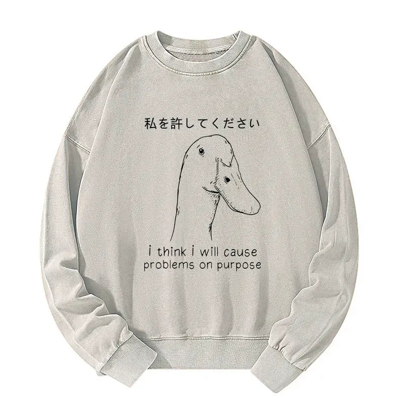 kyoto lion funny goose sweatshirt for daily wear