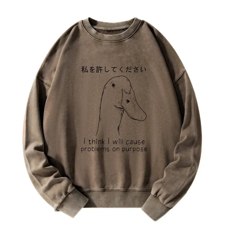 trending funny goose sweatshirt for anime fans
