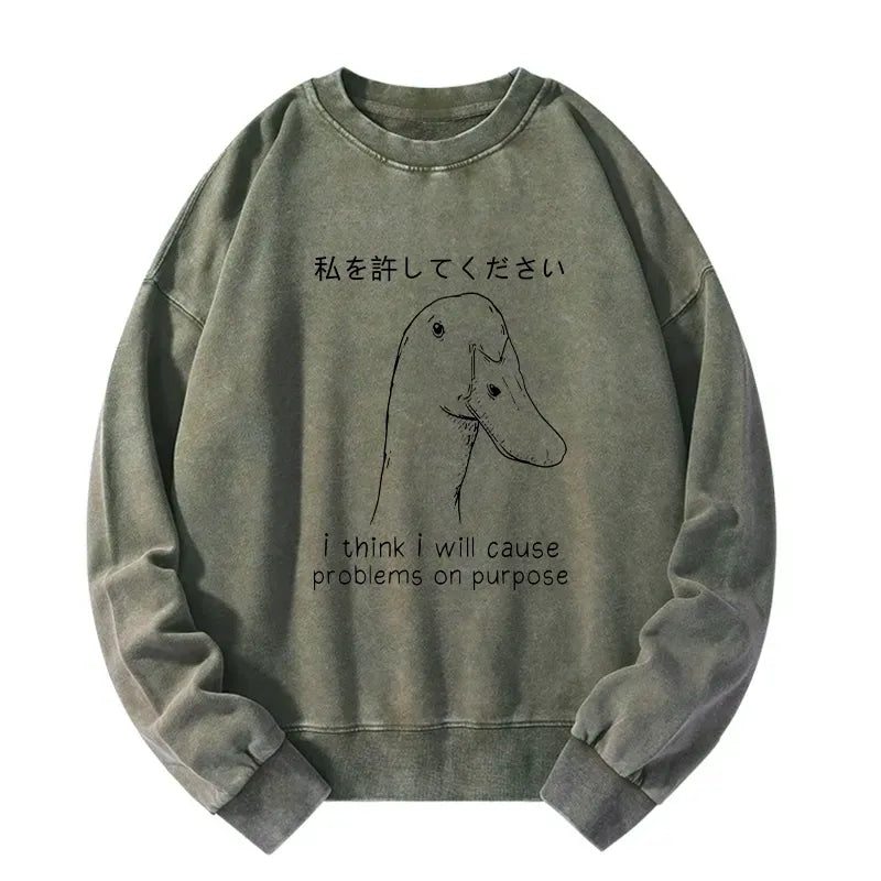 trending funny goose sweatshirt for anime fans