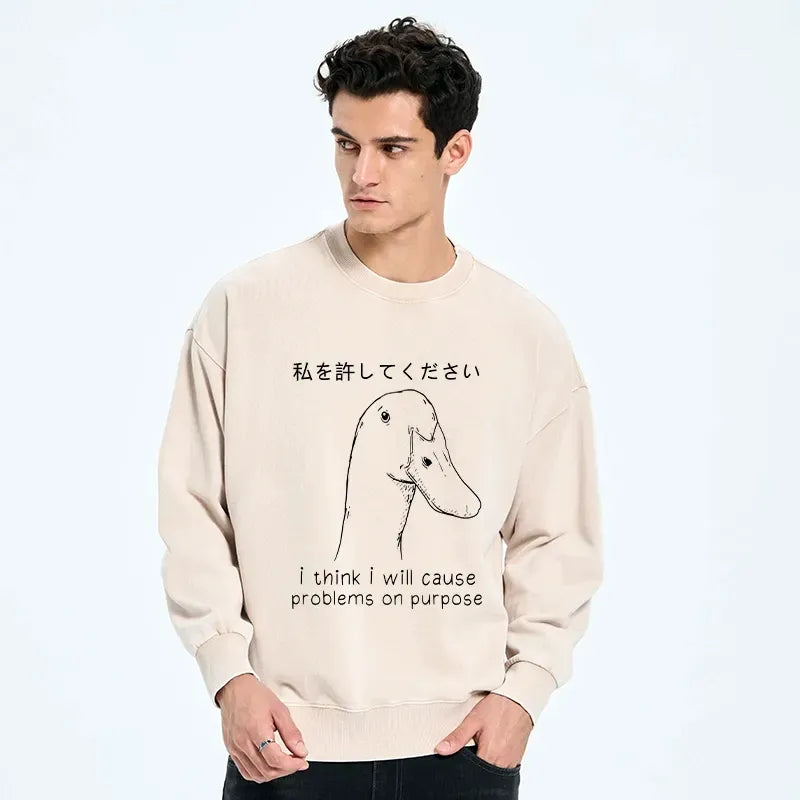 kyoto lion funny goose sweatshirt for daily wear