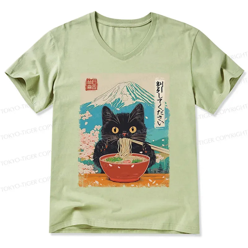 Japanese vintage cat t-shirt for men