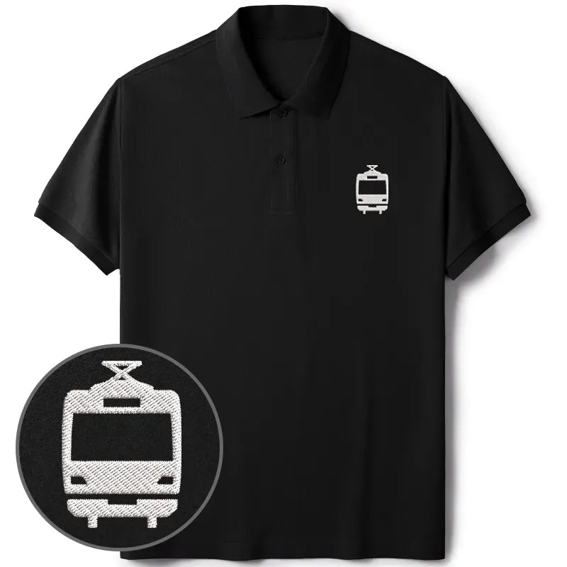 Japanese Train Embroidered Polo Shirt