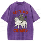 Kyoto-Lion Let's Do Crimes Funny Washed T-Shirt