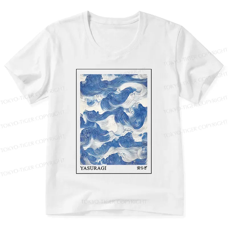 Kyoto-Lion Japanese Retro Art Wave V-Neck Classic T-Shirt