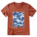 Kyoto-Lion Japanese Retro Art Wave V-Neck Classic T-Shirt