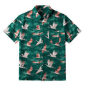 Japanese Crane Button-up Shirt for Summer