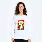 Japanese vintage puppy art sweatshirt for streetwear