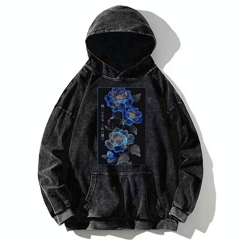 Japanese washed hoodie for daily wear