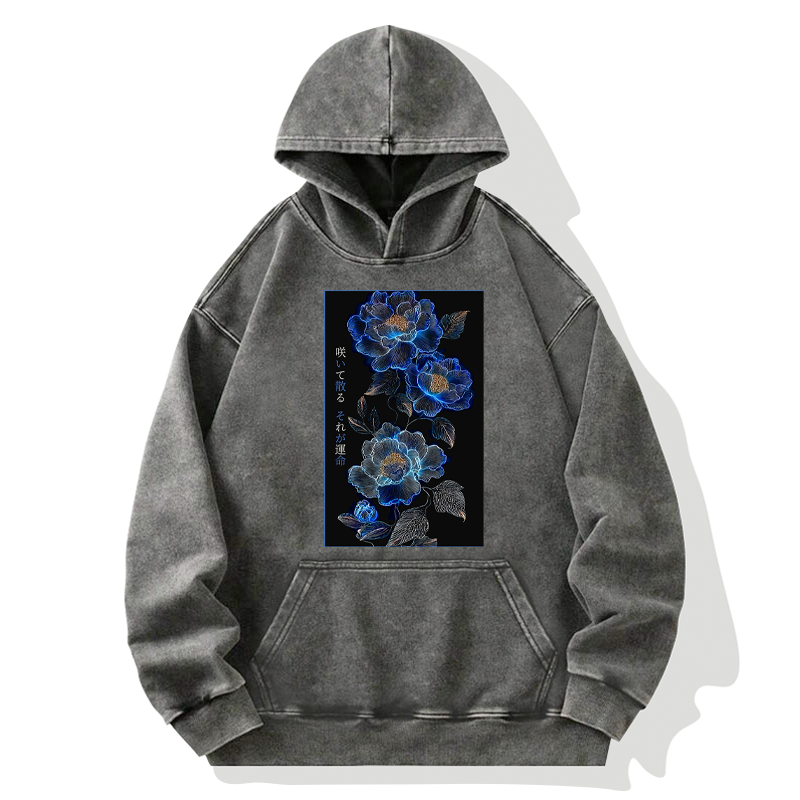 Kyoto-Lion The Sea Of Flowers In The Darkness Washed Hoodie