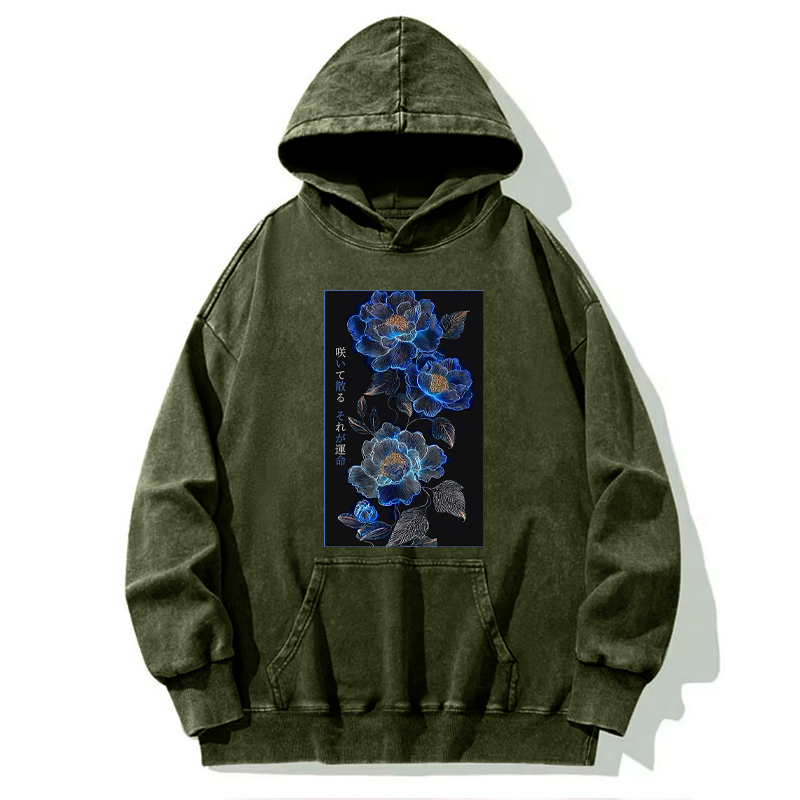 Kyoto-Lion The Sea Of Flowers In The Darkness Washed Hoodie