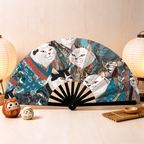 Ukiyo-e Cat Hand Fan for Festival