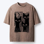 Washed Cat T-Shirt for Daily Wear