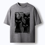 Washed Cat T-Shirt for Daily Wear