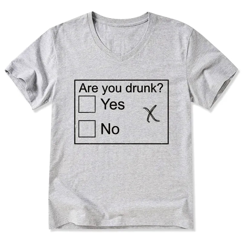Kyoto-Lion Confused Drunk V-Neck T-Shirt