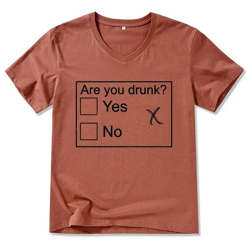 Kyoto-Lion Confused Drunk Checkbox Graphic V-Neck Classic T-Shirt