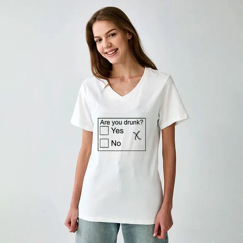 Kyoto-Lion Confused Drunk V-Neck T-Shirt