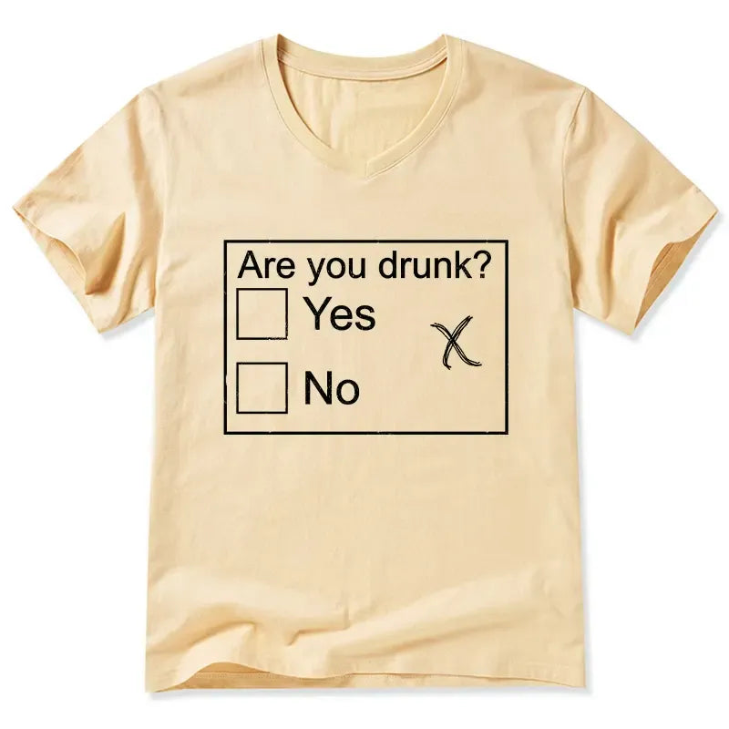 Kyoto-Lion Confused Drunk Checkbox Graphic V-Neck Classic T-Shirt
