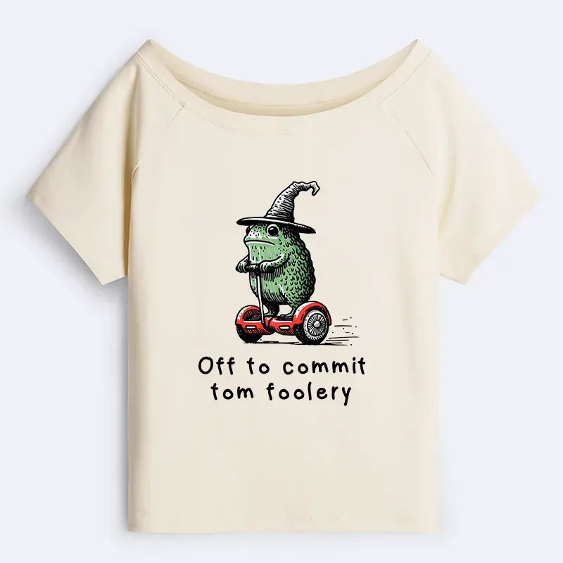 Japanese Frog Off Shoulder T-Shirt for Streetwear