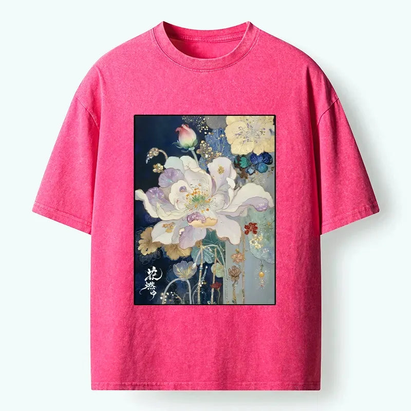 Japanese vintage washed t-shirt for daily wear