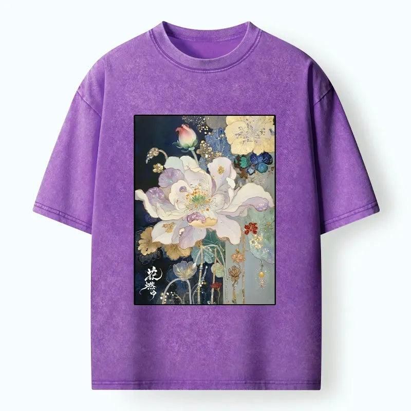 Japanese vintage washed t-shirt for daily wear