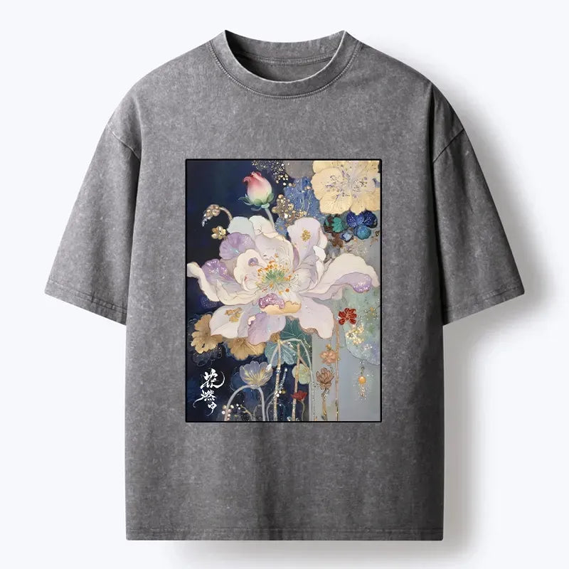Japanese vintage washed t-shirt for daily wear