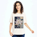 Ukiyo-e golden flower unisex tee on sale