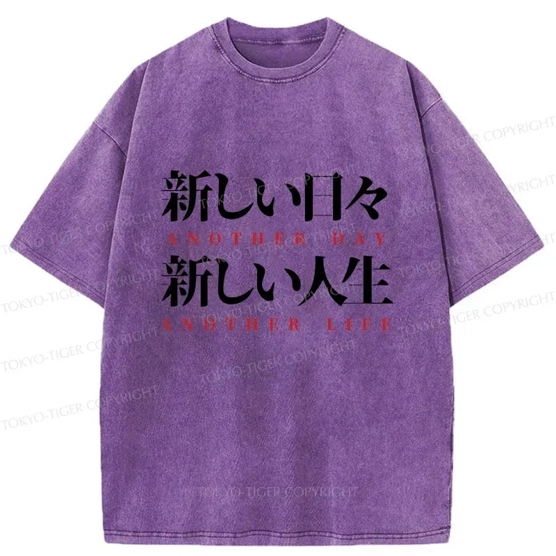 Kyoto-Lion Motivational Japanese Quote Washed T-Shirt