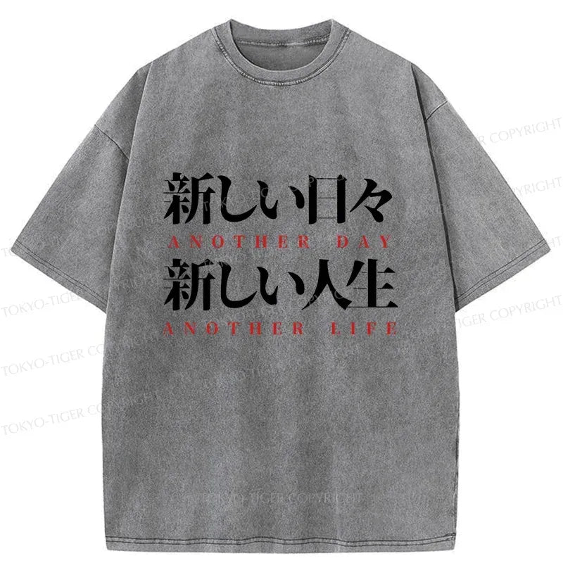 Kyoto-Lion Motivational Japanese Quote Washed T-Shirt
