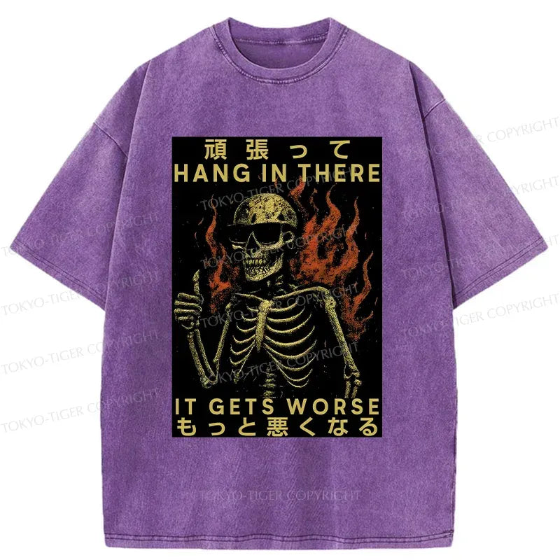 Retro Ukiyo-e Style Washed Tee for Streetwear