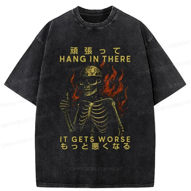 Japanese Vintage Washed T-Shirt for Daily Wear